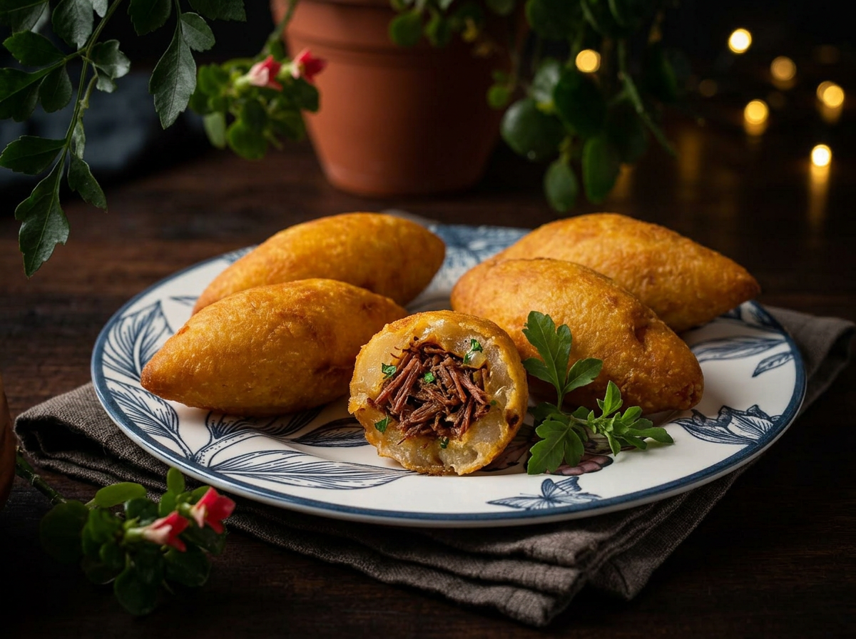 Bolinho de Aipim com Carne Seca — Sabores Salgados